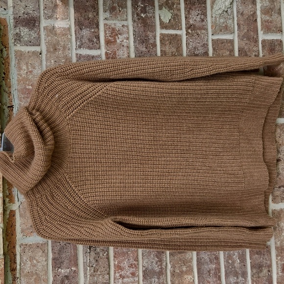 Nili Lotan Anitra Cashmere Camel Hair Tan Turtleneck Rubbed Sweater XS - Picture 2 of 5